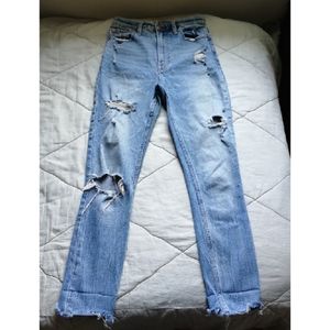 ABERCROMBIE & FITCH Simone High Rise Slim Distressed Jeans Size 26 / 2 R A&F